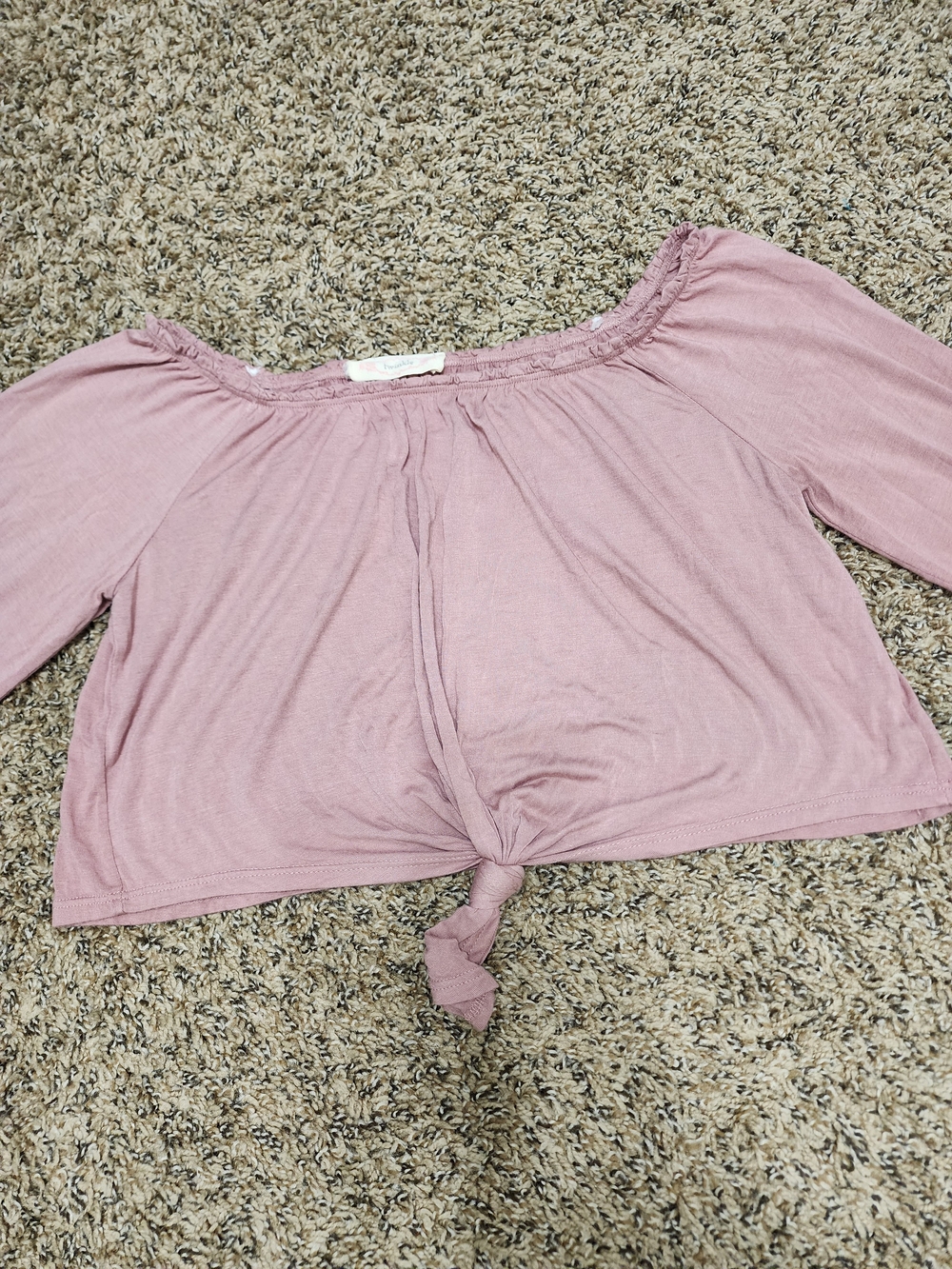 Women’s Off-Shoulder Tie-Front Top - Pink